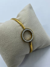 Modern Gold-Toned Stainless Steel Bangle Bracelet